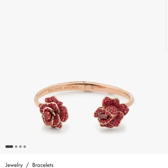 NWT Scarlet Blooms Rose Hinge Cuff - Picture 3 of 9